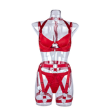 Women's Luxury Lingerie 3-Pieces Set / Bra with Panty and Garters / Sexy Ladies Underwear - EVE's SECRETS