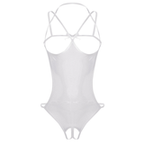 Women's Mesh Crotchless Bodysuit with Open Bust / Erotic Outfits for Women - EVE's SECRETS
