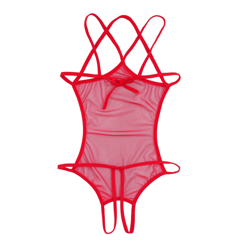 Women's Mesh Crotchless Bodysuit with Open Bust / Erotic Outfits for Women - EVE's SECRETS
