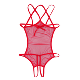 Women's Mesh Crotchless Bodysuit with Open Bust / Erotic Outfits for Women - EVE's SECRETS