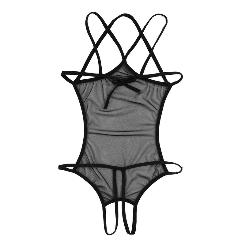 Women's Mesh Crotchless Bodysuit with Open Bust / Erotic Outfits for Women - EVE's SECRETS