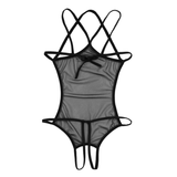 Women's Mesh Crotchless Bodysuit with Open Bust / Erotic Outfits for Women - EVE's SECRETS