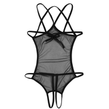 Women's Mesh Crotchless Bodysuit with Open Bust / Erotic Outfits for Women - EVE's SECRETS