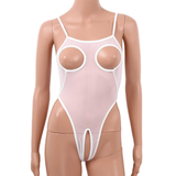 Women's Mesh Crotchless Catsuit with Nipples Holes / Female Erotic Lingerie - EVE's SECRETS