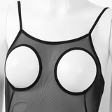Women's Mesh Crotchless Catsuit with Nipples Holes / Female Erotic Lingerie - EVE's SECRETS