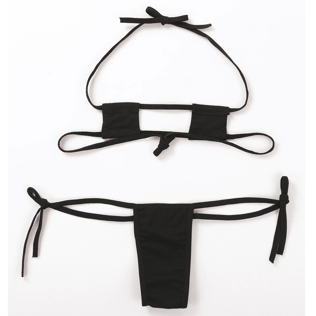 Women's Panties with Embroidered Striped Heart / Mini Bikini Lingerie Set - EVE's SECRETS