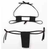 Women's Panties with Embroidered Striped Heart / Mini Bikini Lingerie Set - EVE's SECRETS