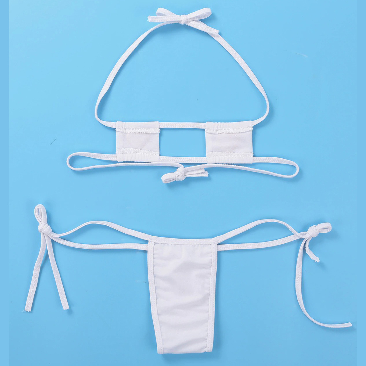 Women's Panties with Embroidered Striped Heart / Mini Bikini Lingerie Set - EVE's SECRETS