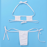 Women's Panties with Embroidered Striped Heart / Mini Bikini Lingerie Set - EVE's SECRETS