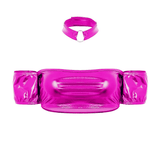 Women's Pole Dance Tube Bra / Shiny Strapless Top with O-Ring Choker / Female Sexy Outfits - EVE's SECRETS