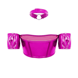 Women's Pole Dance Tube Bra / Shiny Strapless Top with O-Ring Choker / Female Sexy Outfits - EVE's SECRETS