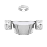 Women's Pole Dance Tube Bra / Shiny Strapless Top with O-Ring Choker / Female Sexy Outfits - EVE's SECRETS