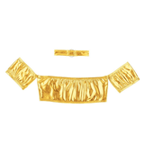 Women's Pole Dance Tube Bra / Shiny Strapless Top with O-Ring Choker / Female Sexy Outfits - EVE's SECRETS