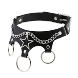 Women's PU Leather Choker with Metal Decorations / BDSM Sexy Necklace - EVE's SECRETS