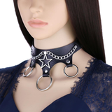 Women's PU Leather Choker with Metal Decorations / BDSM Sexy Necklace - EVE's SECRETS