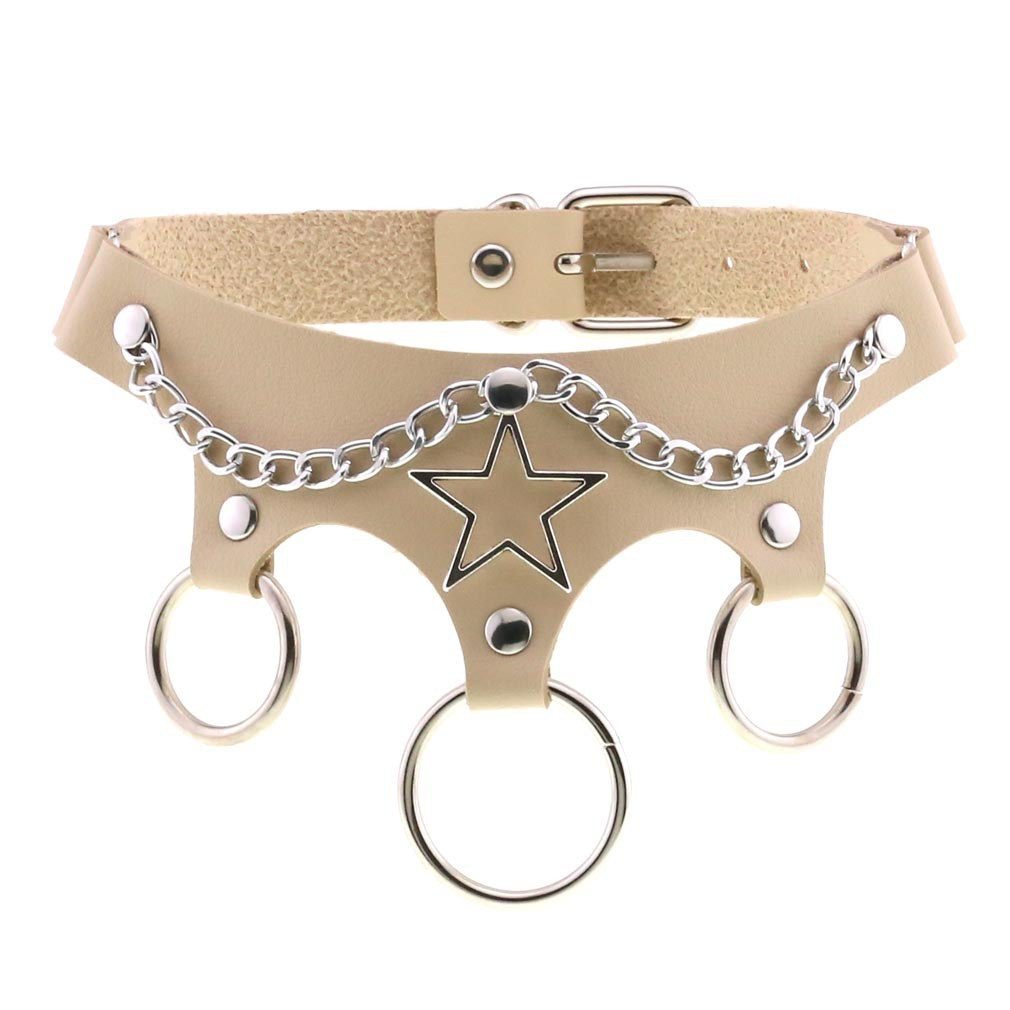 Women's PU Leather Choker with Metal Decorations / BDSM Sexy Necklace - EVE's SECRETS