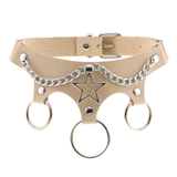 Women's PU Leather Choker with Metal Decorations / BDSM Sexy Necklace - EVE's SECRETS