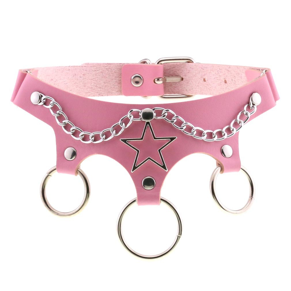 Women's PU Leather Choker with Metal Decorations / BDSM Sexy Necklace - EVE's SECRETS
