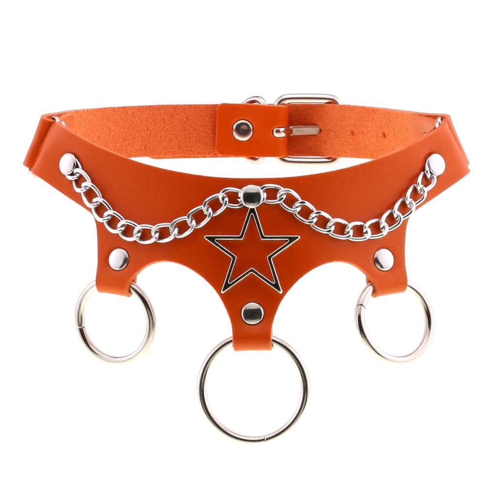 Women's PU Leather Choker with Metal Decorations / BDSM Sexy Necklace - EVE's SECRETS