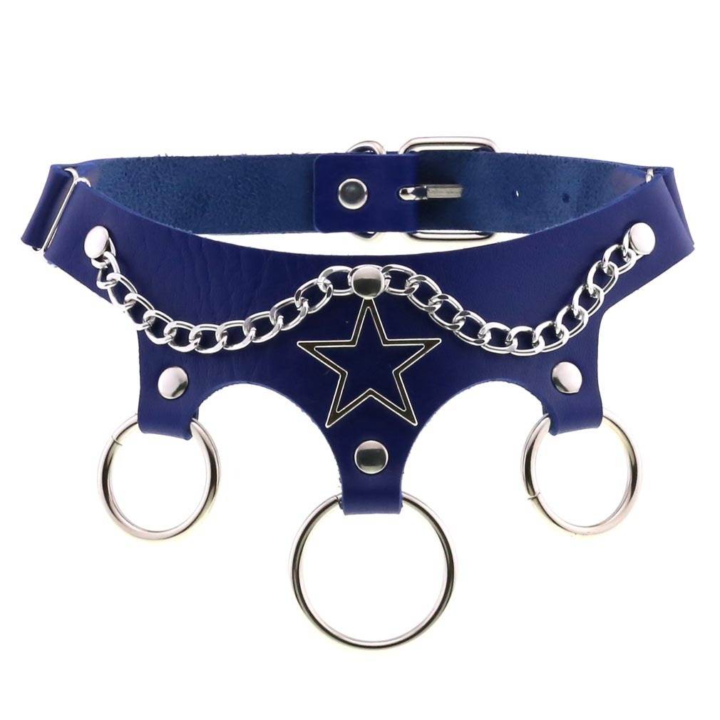 Women's PU Leather Choker with Metal Decorations / BDSM Sexy Necklace - EVE's SECRETS
