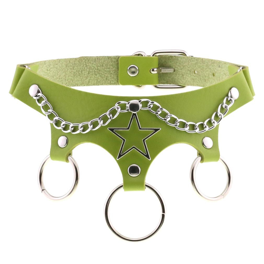 Women's PU Leather Choker with Metal Decorations / BDSM Sexy Necklace - EVE's SECRETS