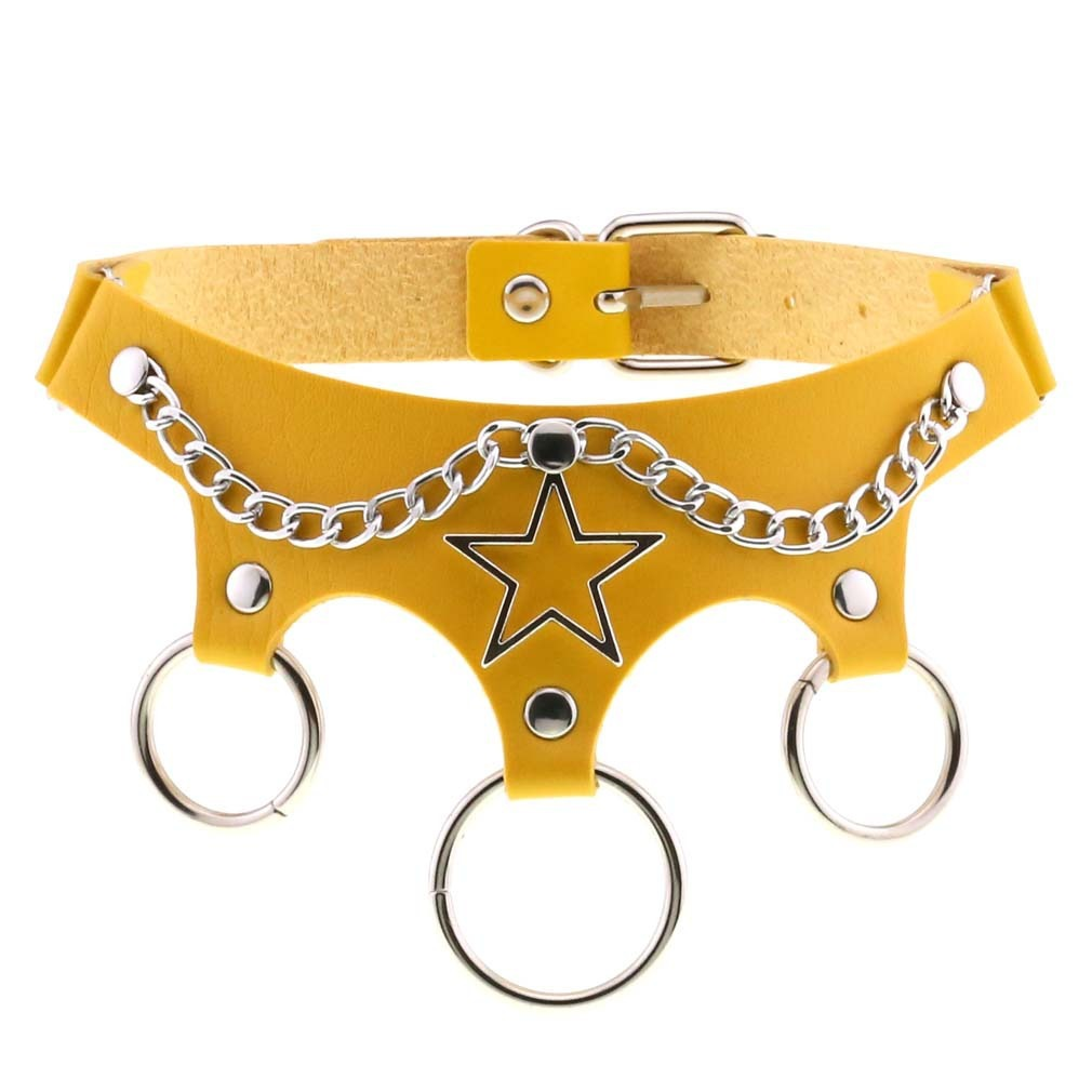 Women's PU Leather Choker with Metal Decorations / BDSM Sexy Necklace - EVE's SECRETS