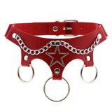Women's PU Leather Choker with Metal Decorations / BDSM Sexy Necklace - EVE's SECRETS