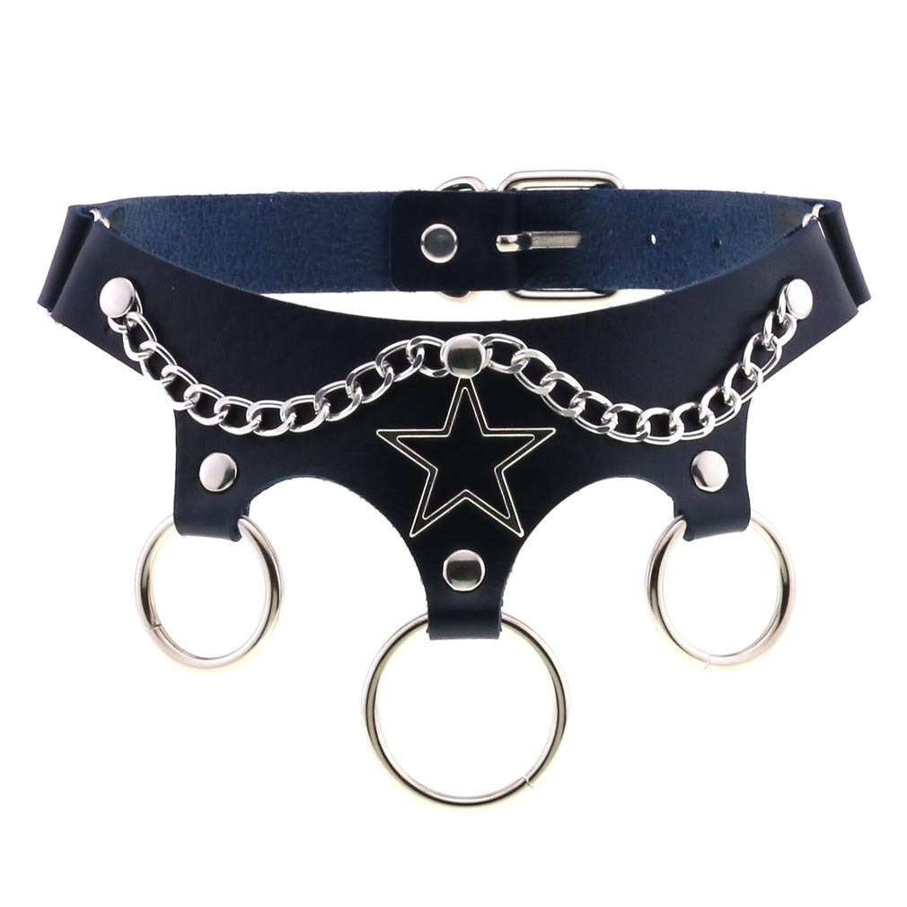 Women's PU Leather Choker with Metal Decorations / BDSM Sexy Necklace - EVE's SECRETS