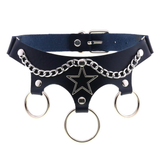 Women's PU Leather Choker with Metal Decorations / BDSM Sexy Necklace - EVE's SECRETS