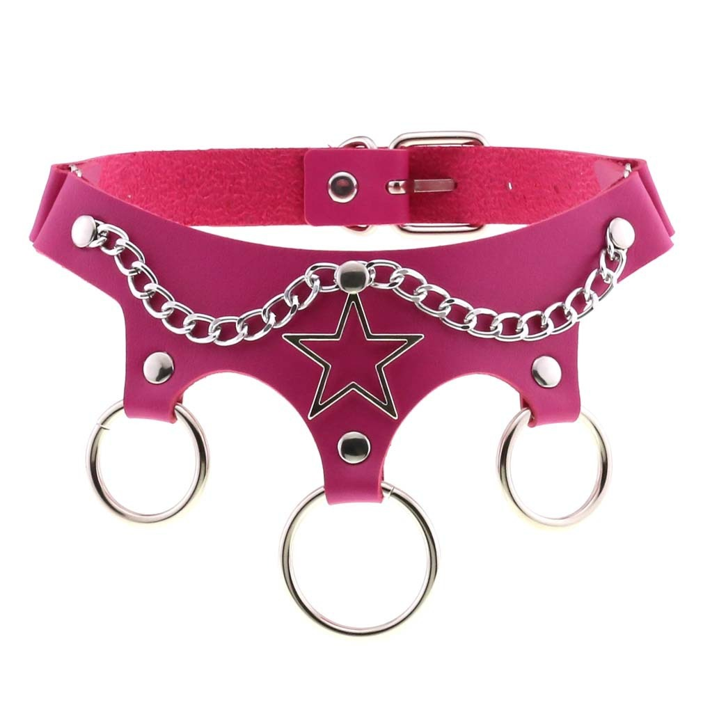 Women's PU Leather Choker with Metal Decorations / BDSM Sexy Necklace - EVE's SECRETS