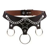 Women's PU Leather Choker with Metal Decorations / BDSM Sexy Necklace - EVE's SECRETS