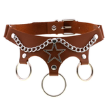 Women's PU Leather Choker with Metal Decorations / BDSM Sexy Necklace - EVE's SECRETS