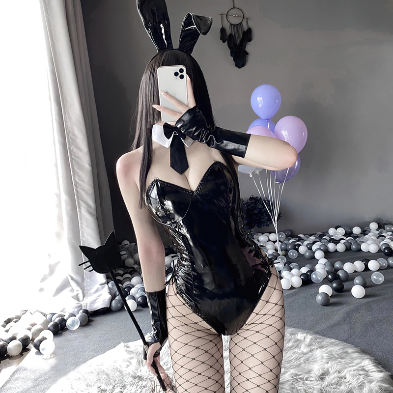 Women's PU Leather Cosplay Bodysuit Costume / One Piece Rabbit Female Anime Outfit - EVE's SECRETS