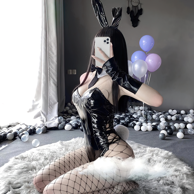 Women's PU Leather Cosplay Bodysuit Costume / One Piece Rabbit Female Anime Outfit - EVE's SECRETS