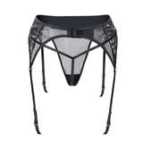 Women's Black Lace Garter Belt with G-String Panty / Female Erotic Underwear - EVE's SECRETS