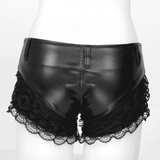 Women's PU Leather Shorts with Low Waist / Ladies Sexy Lace Shorts for Adult - EVE's SECRETS