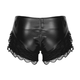 Women's PU Leather Shorts with Low Waist / Ladies Sexy Lace Shorts for Adult - EVE's SECRETS