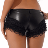 Women's PU Leather Shorts with Low Waist / Ladies Sexy Lace Shorts for Adult - EVE's SECRETS
