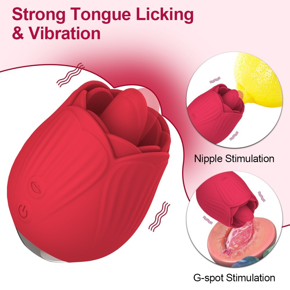 Women's Rose Clitoral Vibrator / Original Design Female Licking Stimulator / Sex Toys for Women - EVE's SECRETS