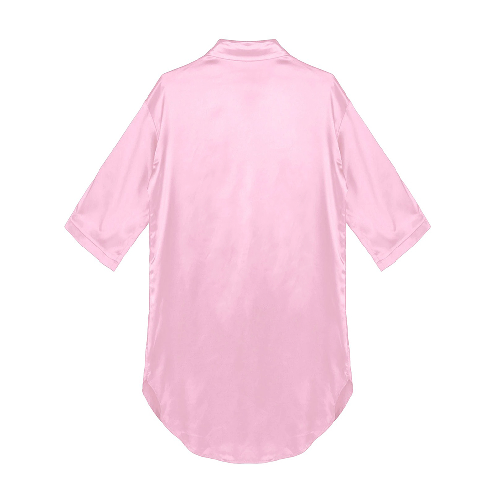 Women's Satin Nightshirt with 3/4 Sleeves / Solid Color Sleepshirts / Sexy Clothing for Women - EVE's SECRETS