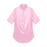 Women's Satin Nightshirt with 3/4 Sleeves / Solid Color Sleepshirts / Sexy Clothing for Women - EVE's SECRETS