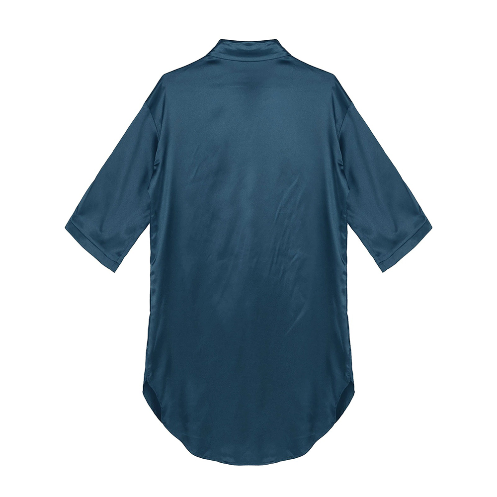 Women's Satin Nightshirt with 3/4 Sleeves / Solid Color Sleepshirts / Sexy Clothing for Women - EVE's SECRETS