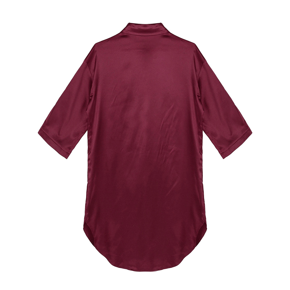 Women's Satin Nightshirt with 3/4 Sleeves / Solid Color Sleepshirts / Sexy Clothing for Women - EVE's SECRETS