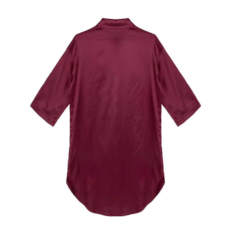 Women's Satin Sleepwear Nightshirt / Solid Color Ladies Nightdress Sleepshirt - EVE's SECRETS