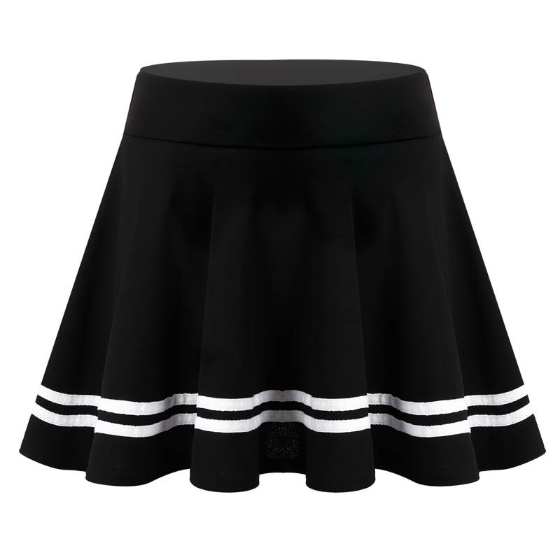 Women's Schoolgirls Wide Elastic Flared Skirt / Ladies Casual High Waist Striped Miniskirts - EVE's SECRETS