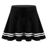 Women's Schoolgirls Wide Elastic Flared Skirt / Ladies Casual High Waist Striped Miniskirts - EVE's SECRETS