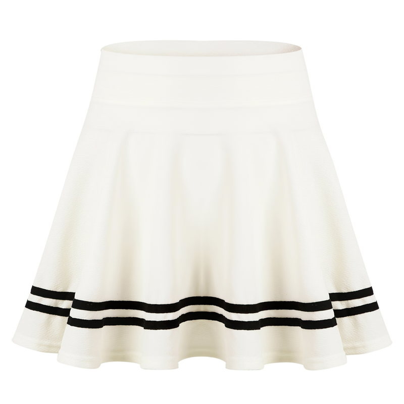 Women's Schoolgirls Wide Elastic Flared Skirt / Ladies Casual High Waist Striped Miniskirts - EVE's SECRETS