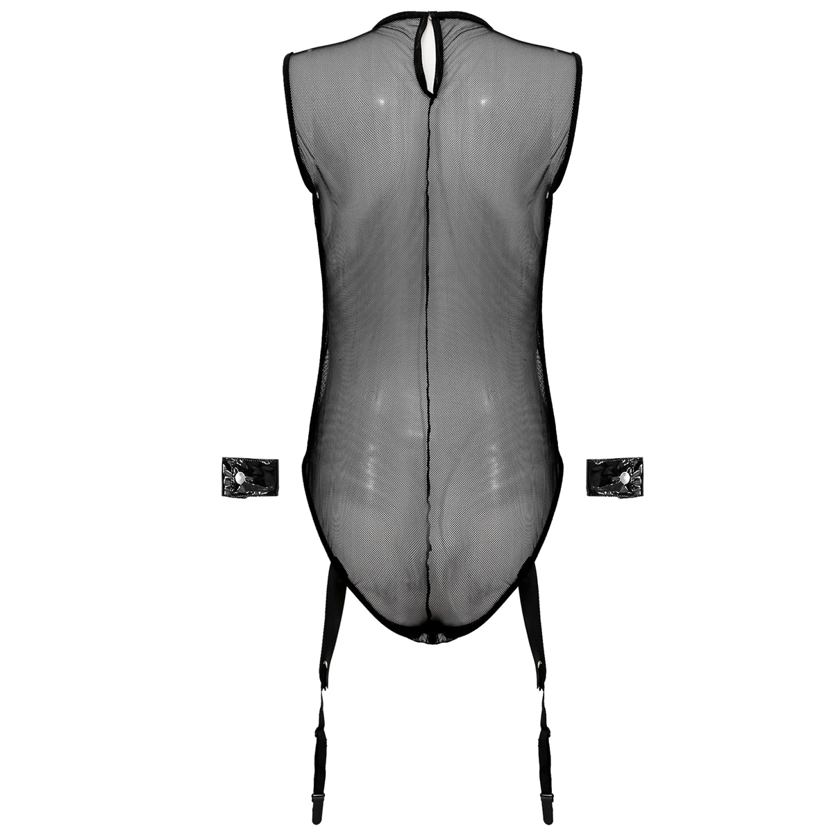 Women's See-through Mesh Bodysuit / Sleeveless Patchwork Catsuit with High Cut - EVE's SECRETS