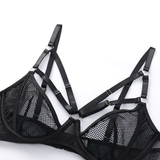 Women's Sensual 3-Piece Erotic Lace Lingerie / Female Transparent Mesh Sexy Underwear - EVE's SECRETS