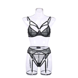 Women's Sensual 3-Piece Erotic Lace Lingerie / Female Transparent Mesh Sexy Underwear - EVE's SECRETS